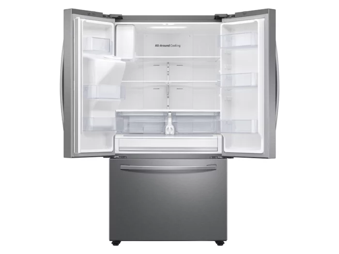 27 cu. ft. Large Capacity 3-Door French Door Refrigerator with External Water & Ice Dispenser in Stainless Steel