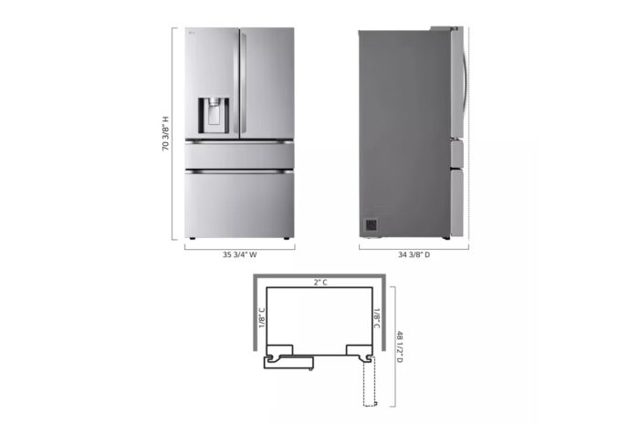 36-inch Wide French Door Refrigerator – 29 cu. ft. – LF29H8330S